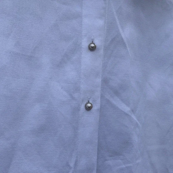 Zara women's size medium long sleeved white blouse, ruffle on back - Picture 3 of 5